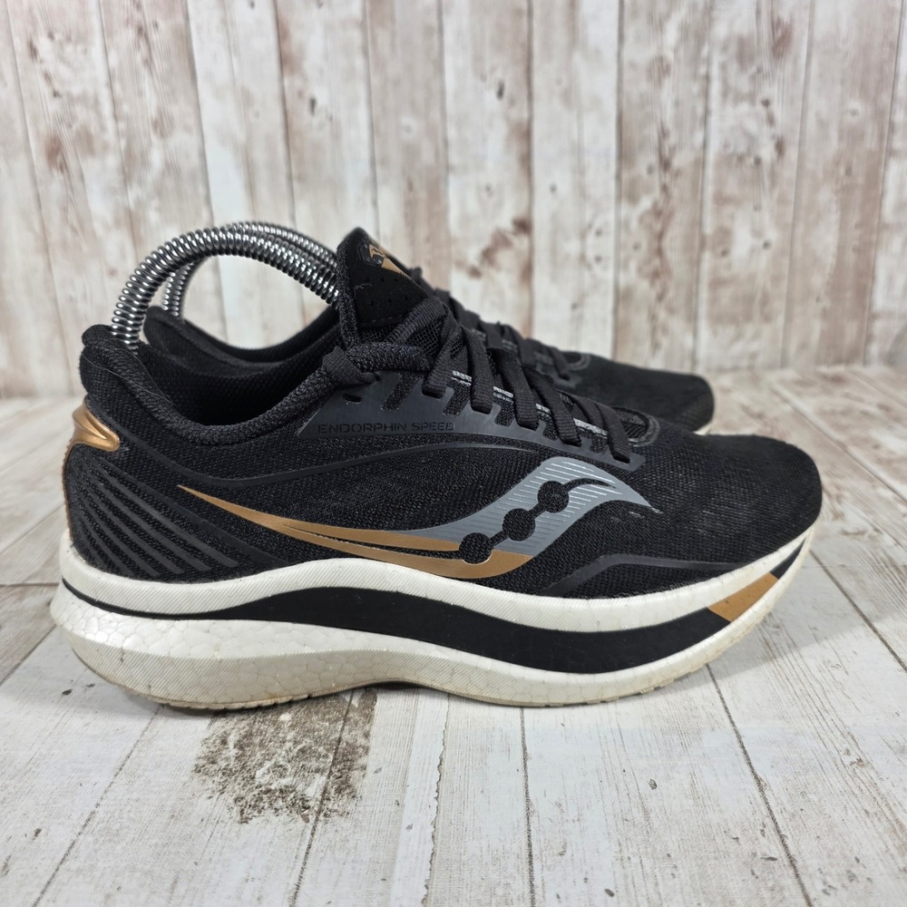 Saucony Endorphin Speed Womens Running Shoes‎ Black Gold S10597-40 Size 7